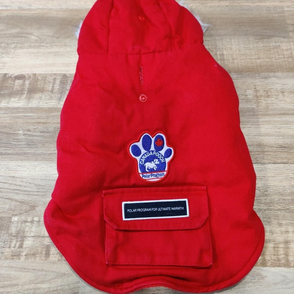 Red Canada Pooch dog Winter Wilderness Parka